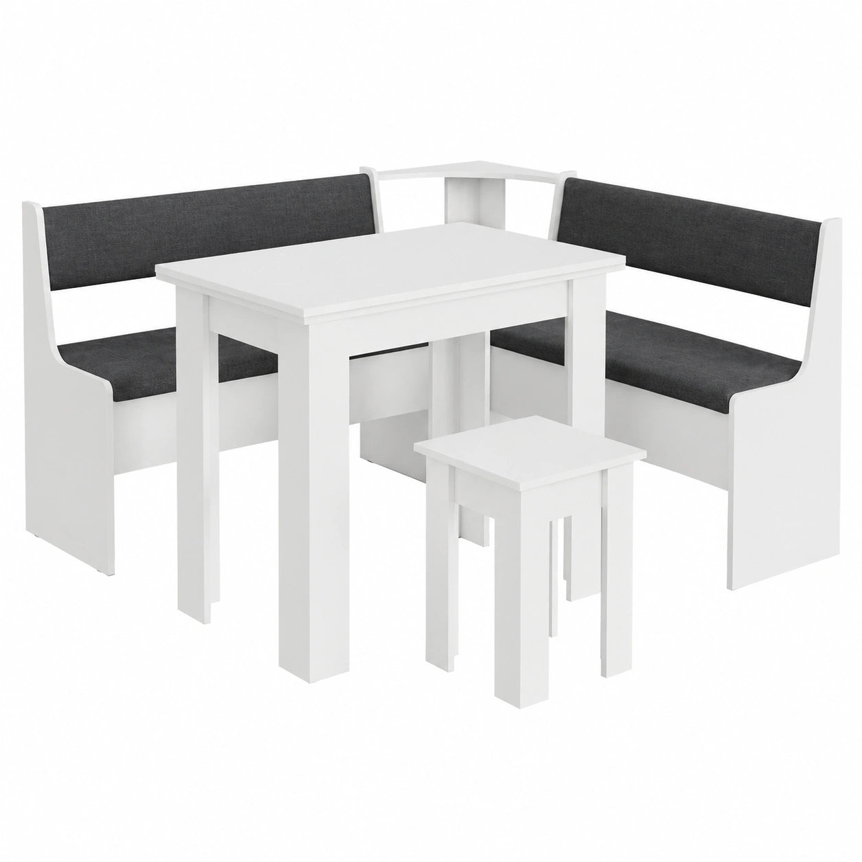 Conjunto de Cocina Roman con Banco Esquinero, Blanco, 150 x 150 cm
