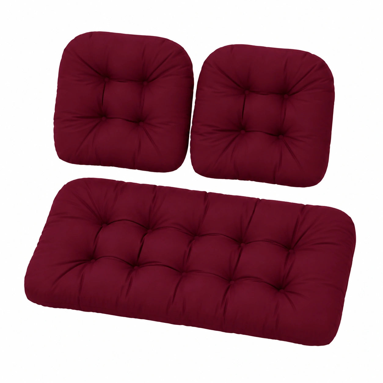 Cojines de Repuesto para Muebles de Terraza, Diseño en U, Interior y Exterior, Rojo Oscuro