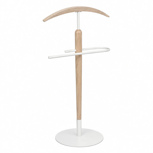 Aparador de Metal y Madera Blanco y Natural 45x34x108 cm
