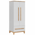 Armario Infantil Malia Blanco con Estilo Artesano, 70 x 186.8 cm, Compatible Serie Malia