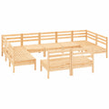 Conjunto de Jardín de 12 Piezas de Madera de Pino Maciza para Terraza