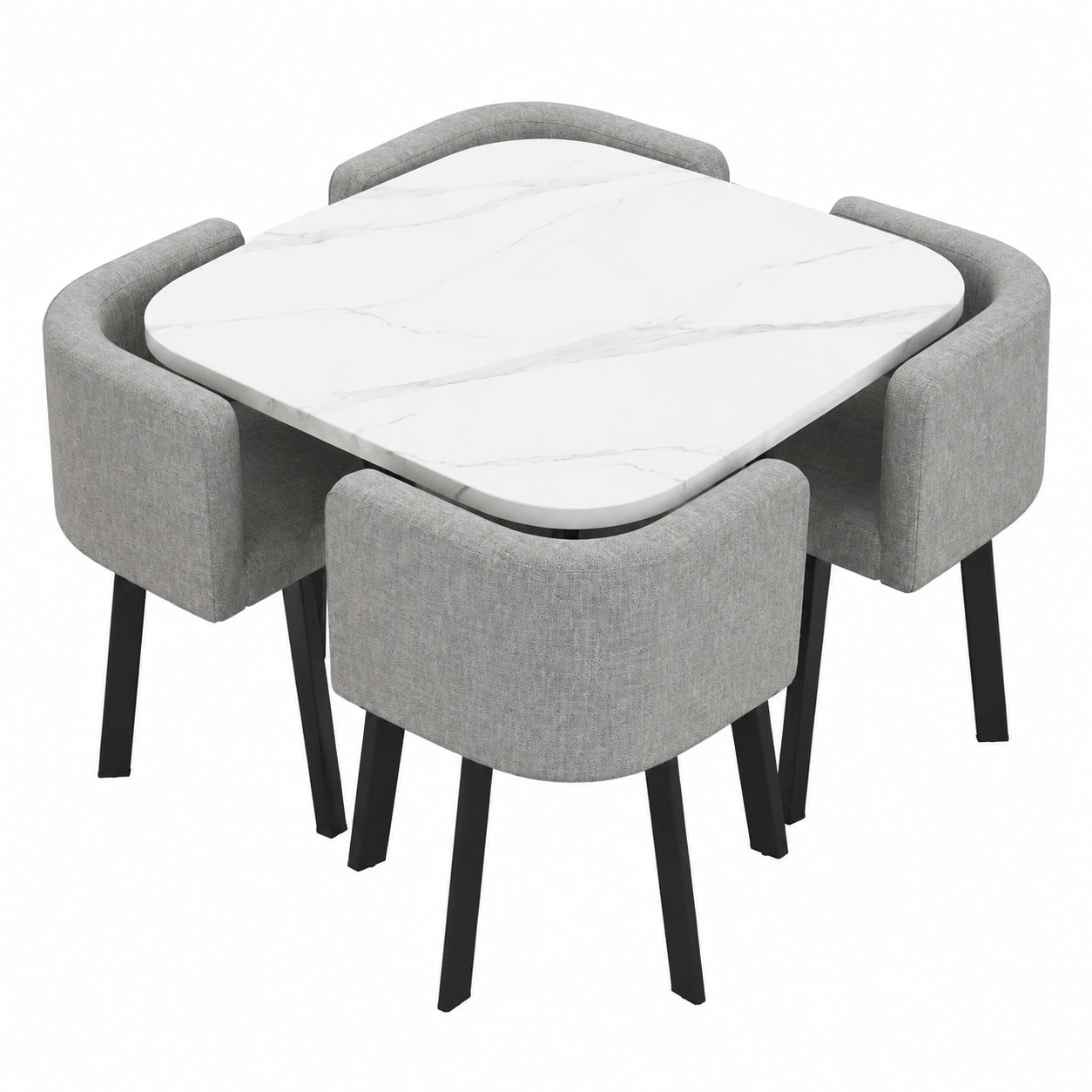 Set de Mesa y Sillas de Comedor Modernas de Madera para Sala de Estar