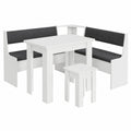Conjunto de Cocina Roman con Banco Esquinero, Blanco, 150 x 150 cm