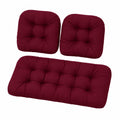 Cojines de Repuesto para Muebles de Terraza, Diseño en U, Interior y Exterior, Rojo Oscuro